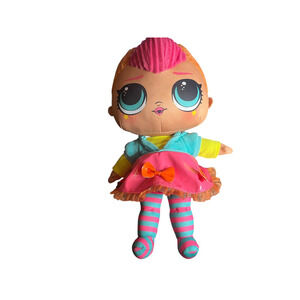 LOL Surprise Neon Pink QT Huggable Soft Plush Doll Red Hair 16” 2020 MGA